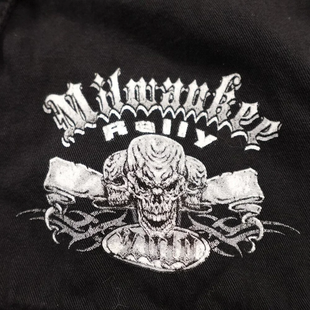 Biker Wear USA Men's 9th Annual Milwaukee Rally‎ Sleeveless Denim Vest Black 3XL